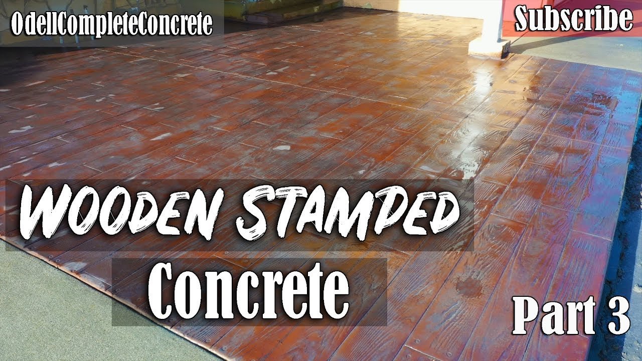 How to Pour a Wooden Stamped Concrete Patio & Sand Wash Finished Driveway Part 3